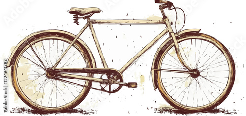 Vintage bicycle vector design with artistic detail.