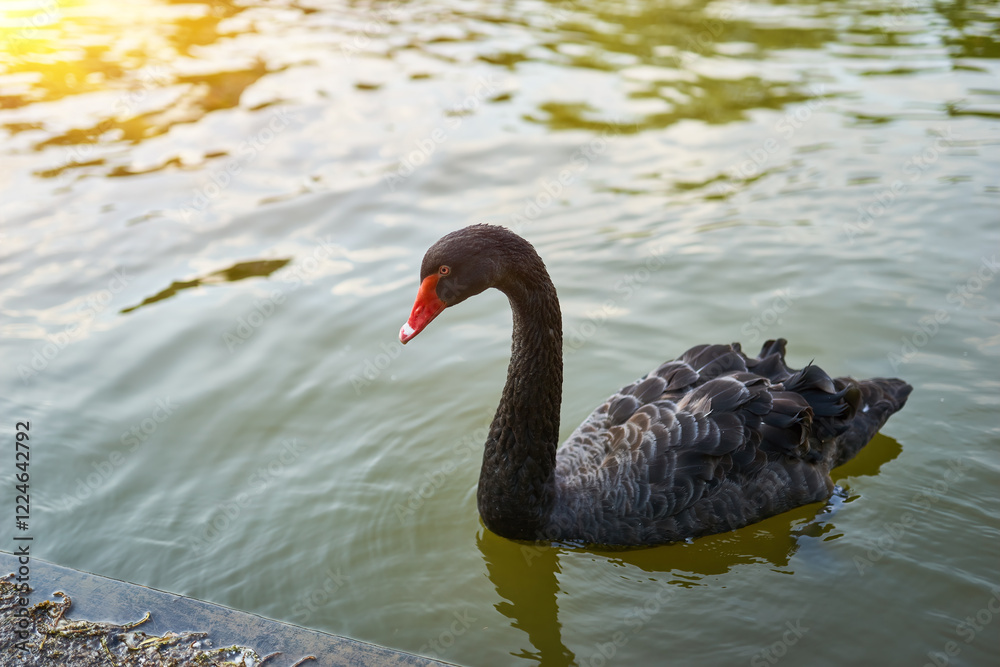 Obraz premium Black Swans on the Pond