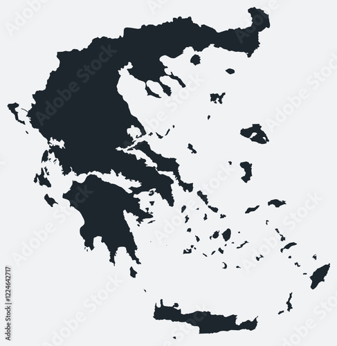 Greece map. Just a simple border map. Shape of the country. Flat blank Greece outline. Vector boundary illustration.