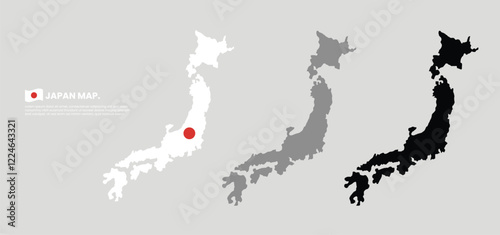 Set of Vector illustration set of various Japan maps