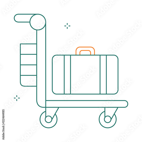 Airplane Trolley Cart Vector Icon Design