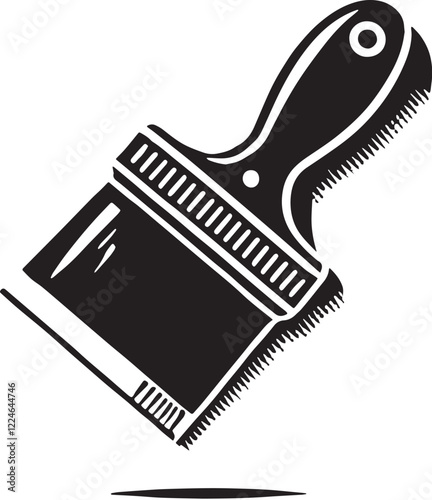 Black Putty Knife Silhouette Vector, High Quality Illustration on White Background