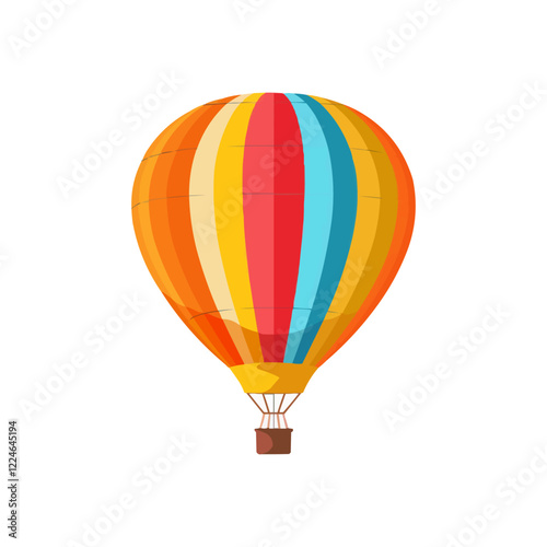 Colorful hot air balloon vector on white background.