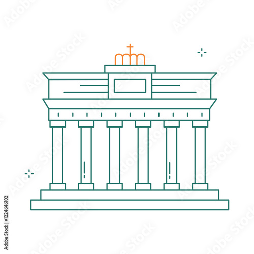 Berlin Brandenburg Gate Landmark Vector Icon Design