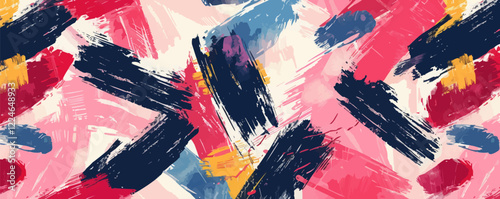 Abstract brushstroke vector background with vibrant colors.