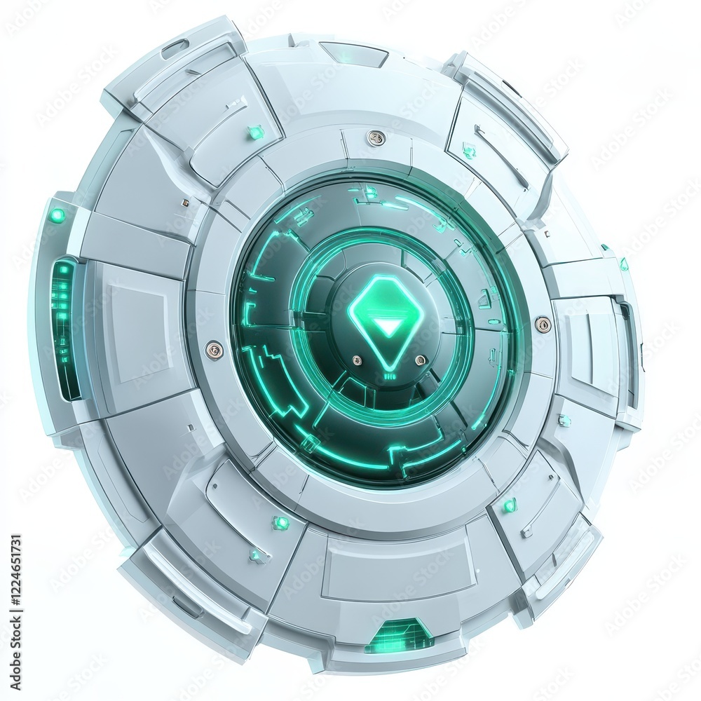 Naklejka premium Futuristic Energy Sphere with Glowing Elements