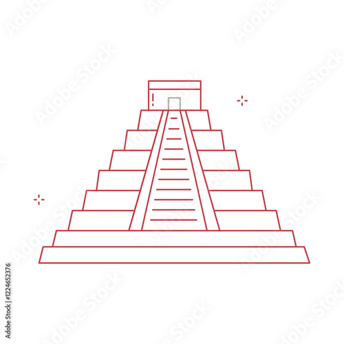 Chichen Itza Archaeological Site Vector Icon Design