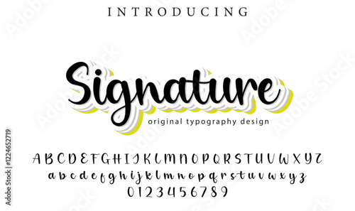 Signature Font Stylish brush painted an uppercase vector letters, alphabet, typeface
