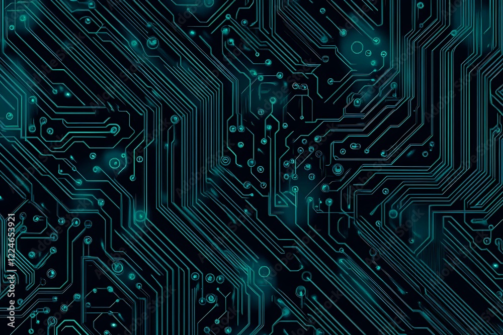 Abstract close-up of a glowing blue digital circuit board, showcasing intricate connections and technological design on a black background.
Abstract close-up of a glowing blue digital circuit board, showcasing intricate connections and technological design on a black background.