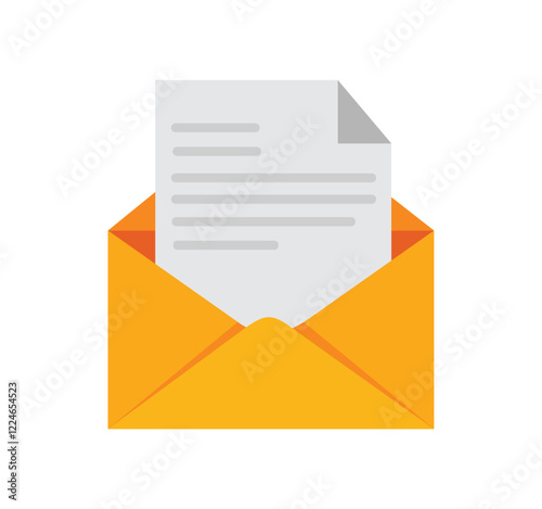 Mail flat icon vector design, Mail or E-mail isolated on a white background