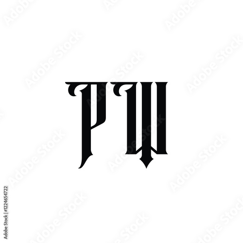 PW monogram logo design letter text name symbol monochrome logotype alphabet character simple logo