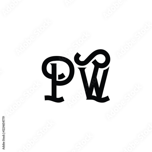 PW monogram logo design letter text name symbol monochrome logotype alphabet character simple logo