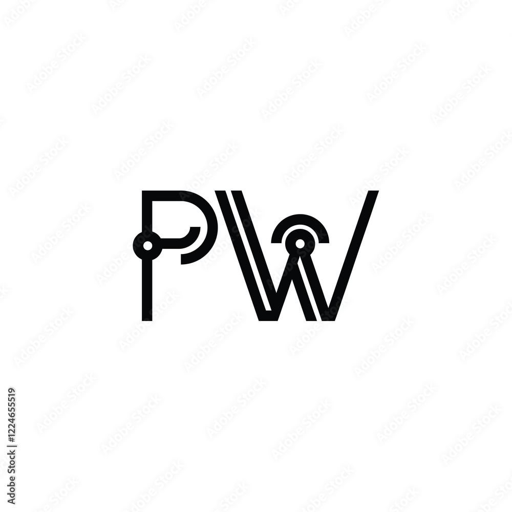 PW monogram logo design letter text name symbol monochrome logotype alphabet character simple logo PW monogram logo design letter text name symbol monochrome logotype alphabet character simple logo
