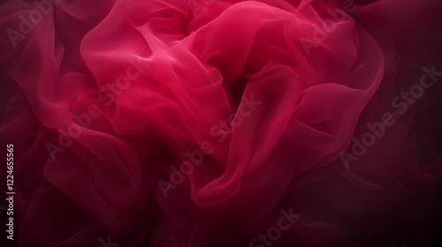Draped Crimson Fabric, Rich Texture and Deep Hues