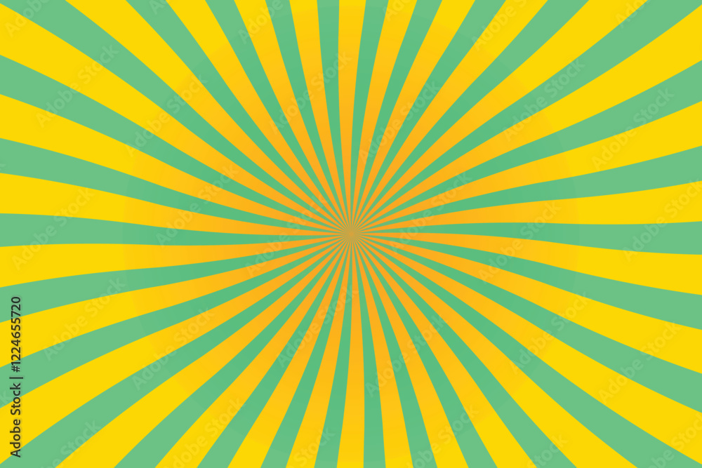 custom made wallpaper toronto digitalVibrant Sunburst Pattern in Yellow and Teal