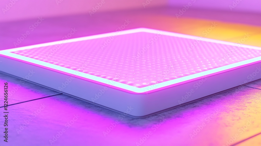 Illuminated Square Platform With Textured Surface Illuminated Square Platform With Textured Surface
