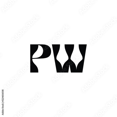 PW monogram logo design letter text name symbol monochrome logotype alphabet character simple logo