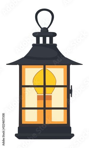 Traditional lantern vector design with vintage charm.