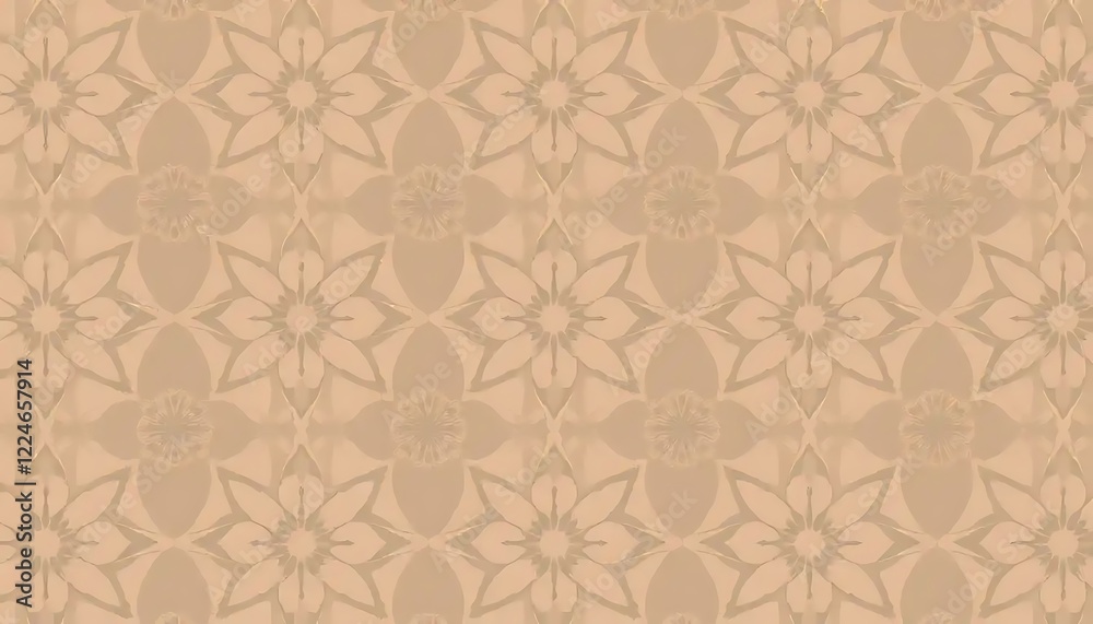 Beige Floral Pattern Seamless Textile Design Beige Floral Pattern Seamless Textile Design