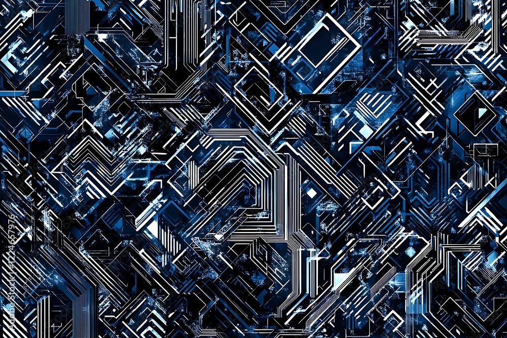 Abstract close-up of a glowing blue digital circuit board, showcasing intricate connections and technological design on a black background.
Abstract close-up of a glowing blue digital circuit board, showcasing intricate connections and technological design on a black background.