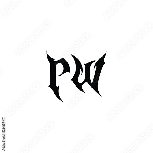 PW monogram logo design letter text name symbol monochrome logotype alphabet character simple logo