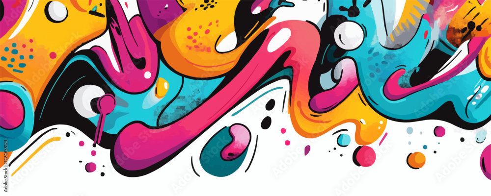 Naklejka premium Colorful abstract vector art with dynamic fluid forms.