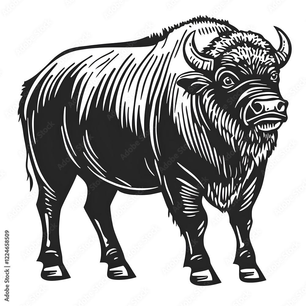 Fototapeta premium buffalo vector illustration