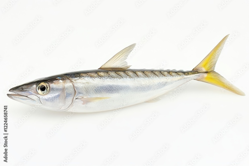 Fresh Atlantic horse mackerel, studio shot, white background, seafood recipe Fresh Atlantic horse mackerel, studio shot, white background, seafood recipe