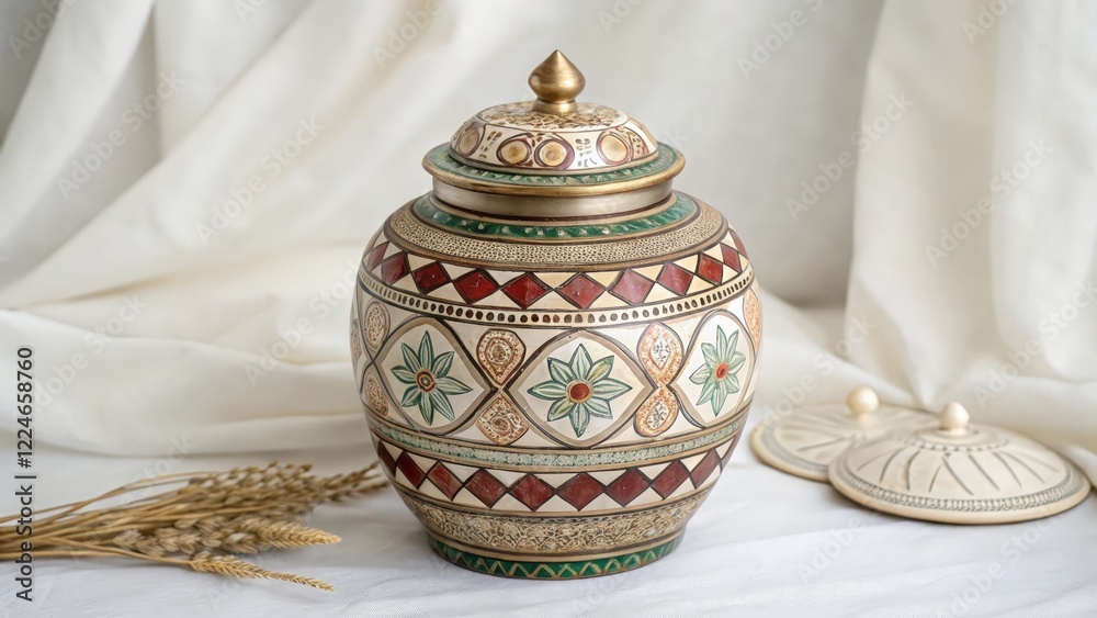 Ornate Decorative Jar with Lid Ornate Decorative Jar with Lid
