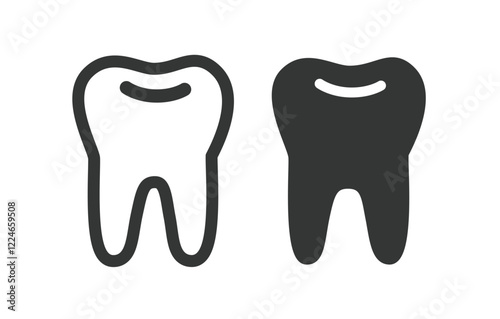 Tooth icon vector on white background. teeth. dentist icon flat vector sign or symbol. For mobile user interface