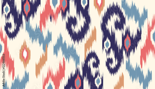 geometric ethnic vintage texture vector art design. textile fashion pattern line ikat seamless pattern and batik fabric texture asian background wallpaper geometry indian. Ethnic abstract ikat art .