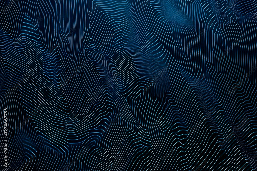 Abstract close-up of a glowing blue digital circuit board, showcasing intricate connections and technological design on a black background.
