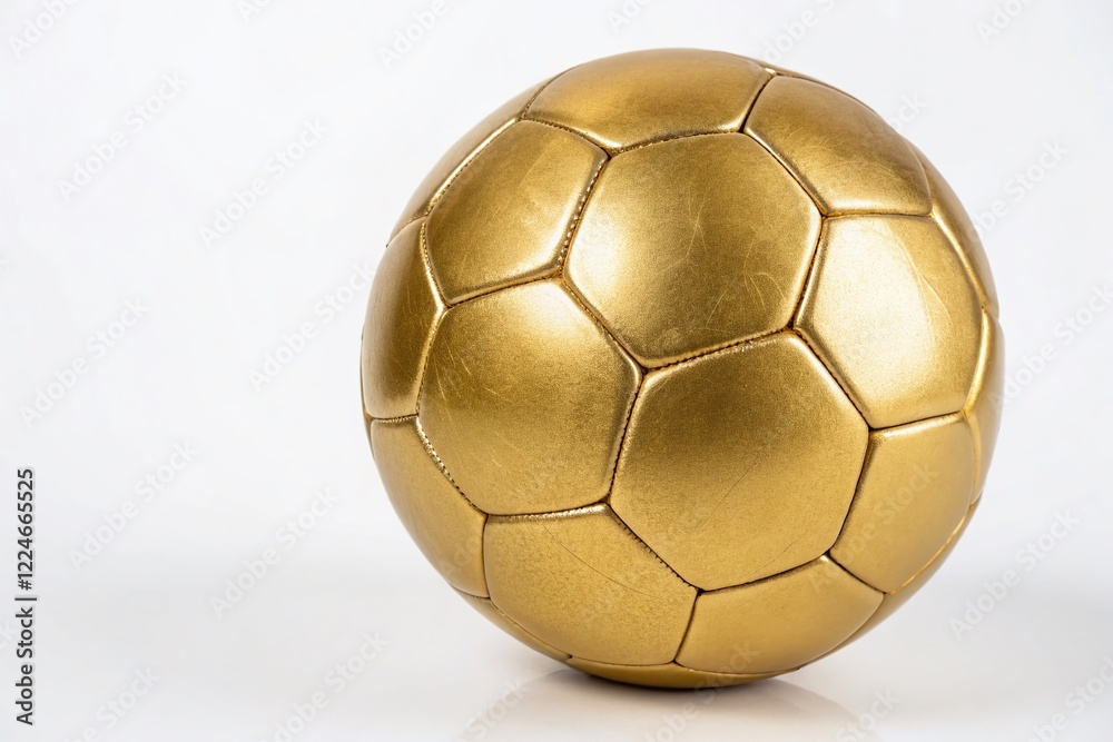 Gleaming Golden Soccer Ball on Pristine White Background - High-Resolution 3D Render Gleaming Golden Soccer Ball on Pristine White Background - High-Resolution 3D Render