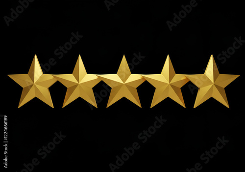 5 gold star for review isolated 