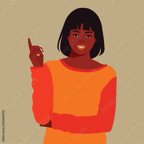 Beautiful black woman in elegant art style vector