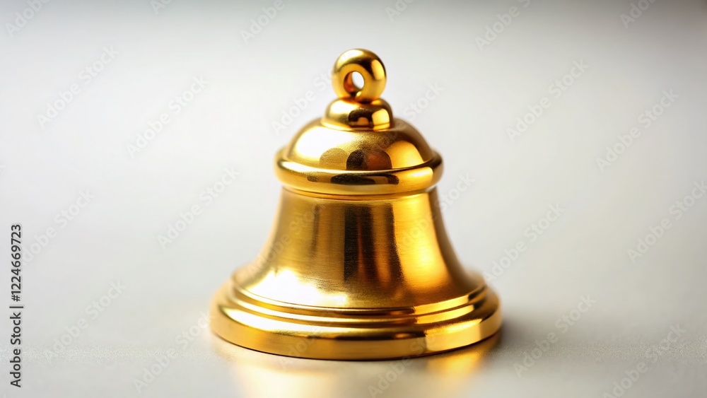Golden Bell on White Background: Elegant Stock Photo for Websites and Designs Golden Bell on White Background: Elegant Stock Photo for Websites and Designs