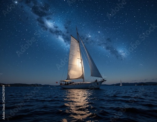 sailboat at night