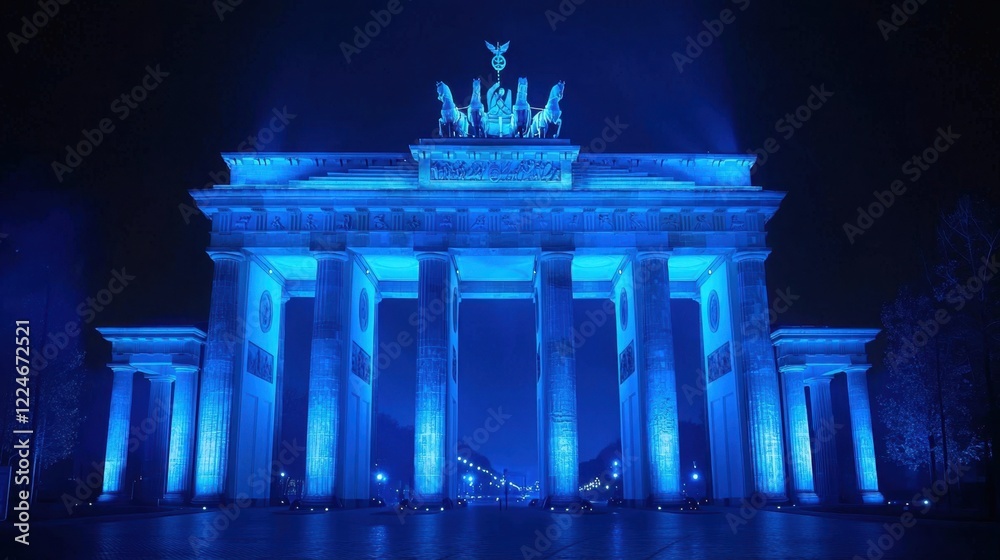 Fototapeta premium Brandenburg Gate in royal blue