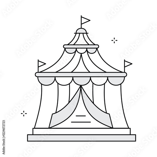 Circus Tent Performance Vector Icon Design