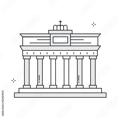 Brandenburg Gate Berlin Travel Vector Icon Design