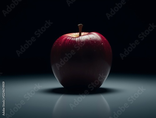 close up apple with dark photo style, generative ai photo