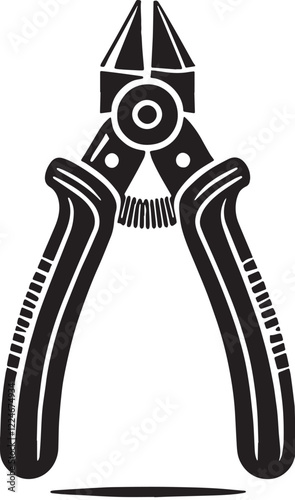 Black Wire Cutters Silhouette Vector, High Quality Illustration on White Background