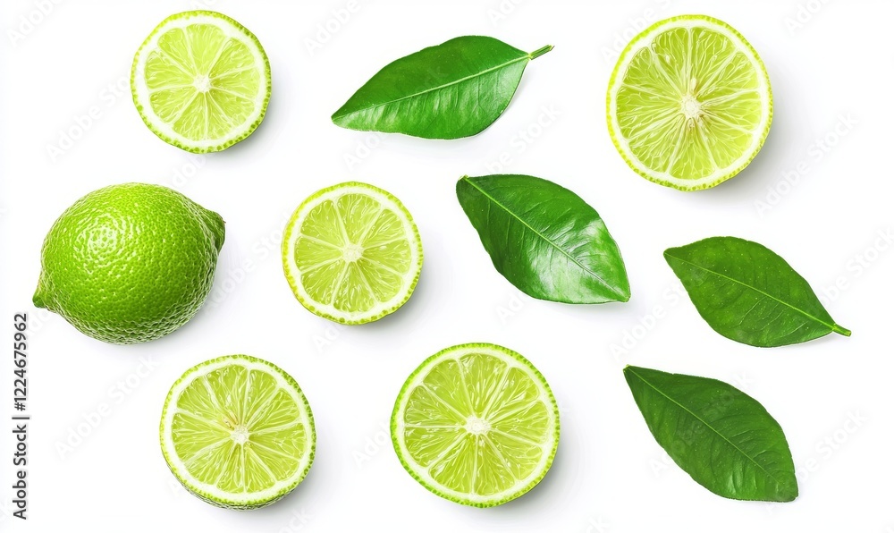 A lemon green leaf is isolated on a white background A lemon green leaf is isolated on a white background