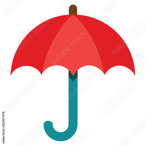 An umbrella icon with a curved handle and an open canopy.