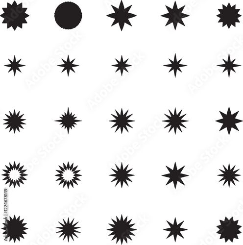 Sparkle star icons. Shine icons. Stars sparkles vector
