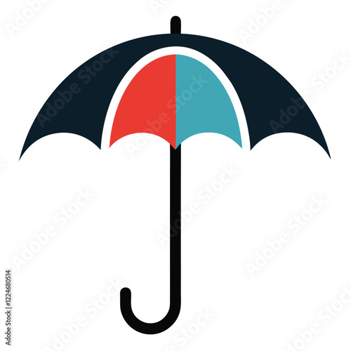 An umbrella icon with a curved handle and an open canopy.