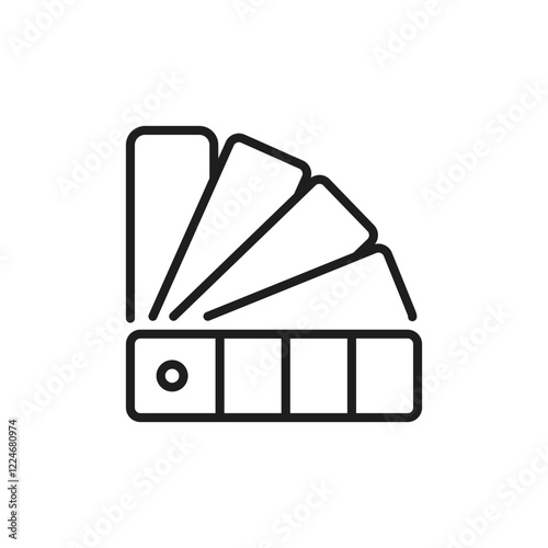 This simple and elegant outline icon represents a color palette, which symbolizes the important design and renovation aspects that are inherently present within the construction industry as a whole