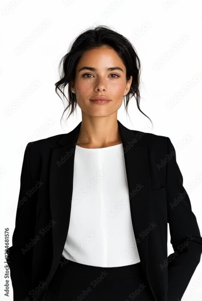 Businesswoman portrait animation on white background Businesswoman portrait animation on white background