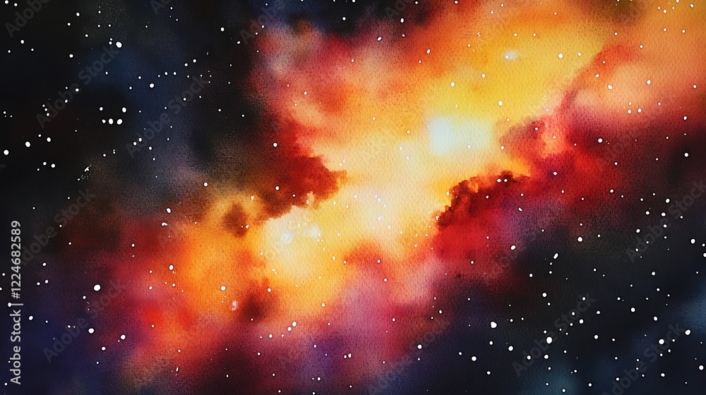 Fototapeta premium Colorful nebula with stars in space for science