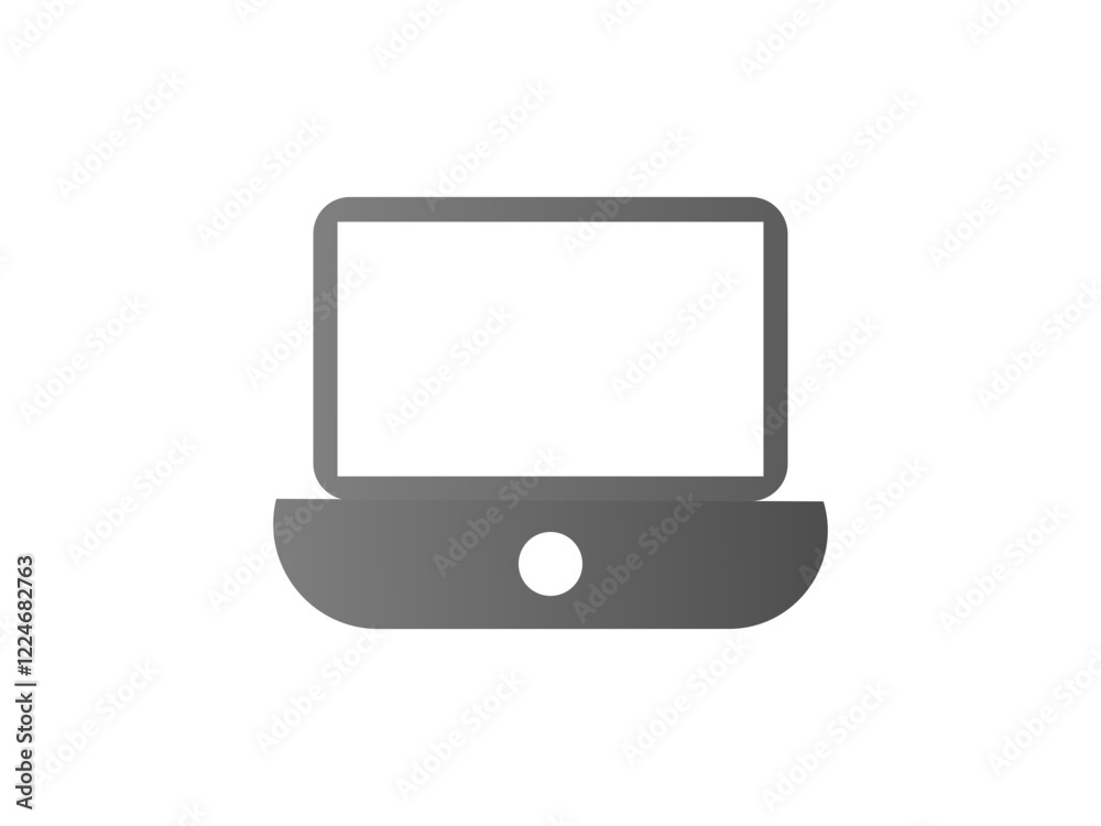 Computer - Illustration Icons.Devices Line Icons. Editable Stroke. Pixel Perfect. For Mobile and Web.Laptop Computer Icon.Young business woman holding laptop computer. Flat vector illustration. Laptop
